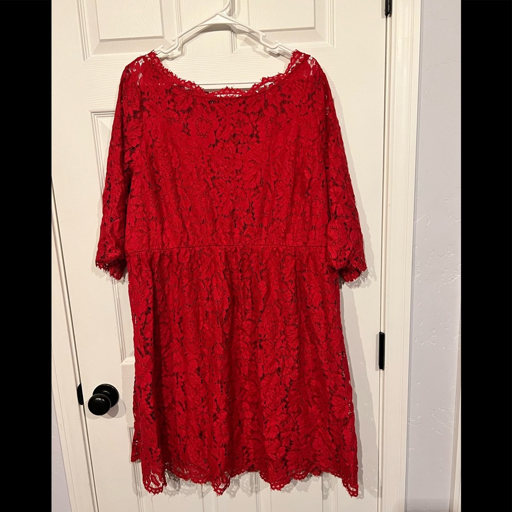 Red lace dress